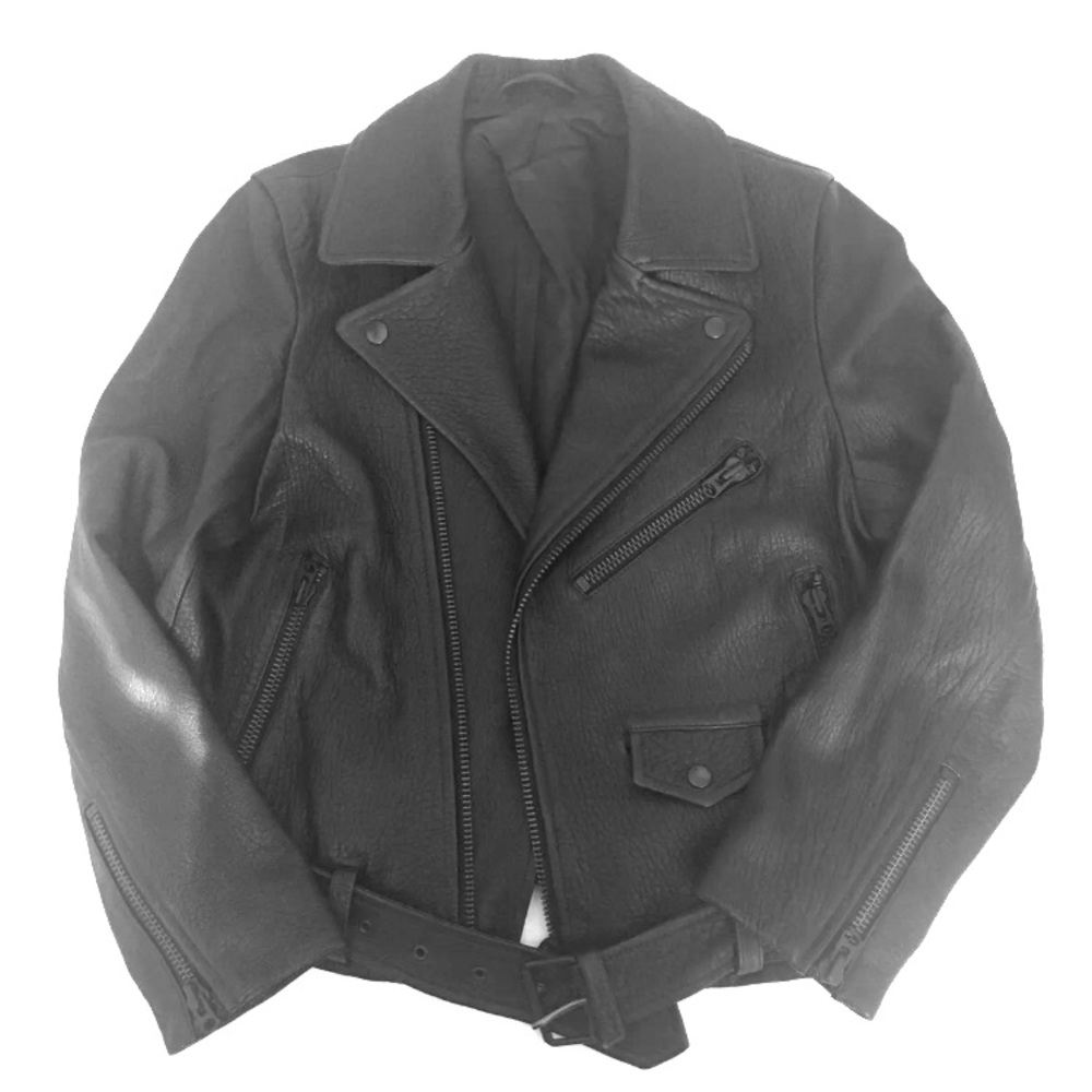& Other Stories Black leather motorcycle jacket